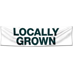 Food Garage Shop Decor Banner Works for Locally Grown Flag 2x8 Feet