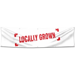 Food Garage Work Shop Decor Banner Works for Locally Grown Flag 2x8 Feet