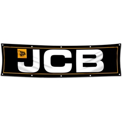 Excavator Garage shop Decor Banner Works for JCB Flag 2x8 Feet