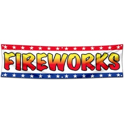 Garage shop Decor Banner Work for FIREWORKS Flag 2x8 Feet