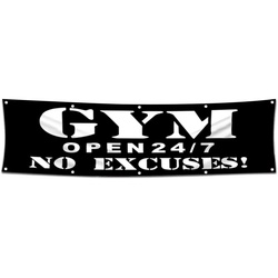 Gym Open Garage Shop Decor Banner Work for GYM Flag 2x8 Feet