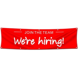 Join The Team We're Hiring Decor Banner Flag 2x8 Feet