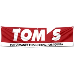Motorsports Garage Shop Decor Banner Work for Toms Performance Engineering Flag 2x8 Feet