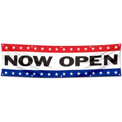 Now Open Garage Workshop Decor Banner Shop  2x8 Feet