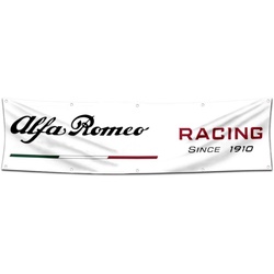 Car Motor Garage Shop Banner Works for Alfa Romeo Racing F1 Team Flag White 2x8 Feet