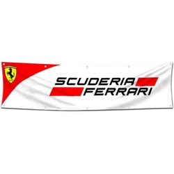 Car Motor Garage shop Decor Banner Works for  Scuderia Ferrari Team Flag 2x8 Feet