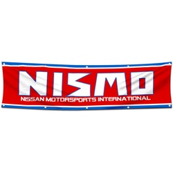 Car Motor Garage Workshop Banner Work for NISMO Flag Red 2x8 Feet
