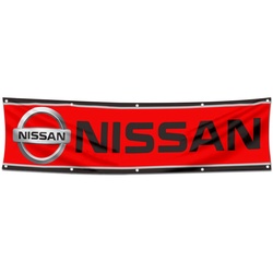 Car Motor Garage Workshop Banner Work for NISSAN Flag Red 2x8 Feet