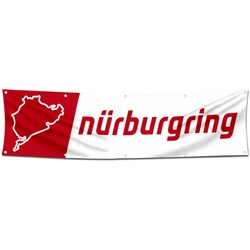 Car Motor Garage Workshop Banner Work for Nurburgring Racing Flag White 2x8 Feet