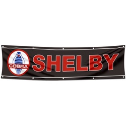 Car Motor Garage Workshop Banner Works for Shelby Cobra Flag Black 2x8 Feet