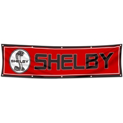 Car Motor Garage Workshop Banner Works for Shelby Cobra Flag Red 2x8 Feet