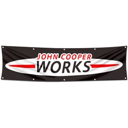 Car Motor Garage Workshop Decor Banner Works for John Cooper Flag 2x8 Feet
