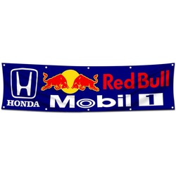Car Motor Garage Workshop Shop Banner Work for Honda Red Bull Racing Flag 2x8 Feet