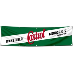 Car Motor Oil Garage Decor Shop Banner Works for Wakefield Castrol Flag 2x8 Feet