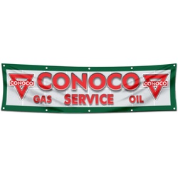 Car Motor Oil Garage Shop Decor Banner Works for Conoco Gas Service Flag 2x8 Feet