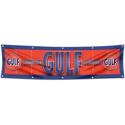 Car Motor Oil Garage Shop Decor Banner Works for Gulf Flag 2x8 Feet