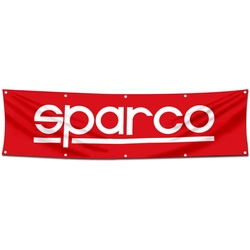 Car Motor Parts Garage Workshop Decor Banner Works for Sparco Flag Red 2x8 Feet