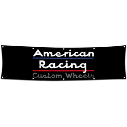 Custom Wheels Garage shop Decor Banner Works for American Racing Flag
