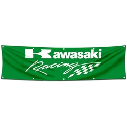 Motorcycles Garage Shop Banner Works for Kawasaki Racing Flag 2x8 Feet