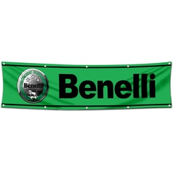 Motorcycles Garage Shop Decor Banner Works for Benelli Flag Green 2x8 Feet