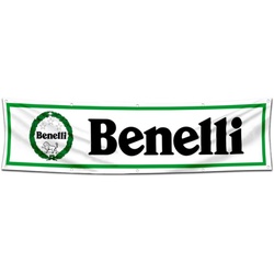 Motorcycles Garage Shop Decor Banner Works for Benelli Flag White 2x8 Feet