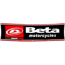 Motorcycles Garage Shop Decor Banner Works for Beta Flag Black 2x8 Feet