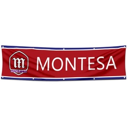 Motorcycles Garage Shop Decor Banner Works for Montesa Flag Red 2x8 Feet