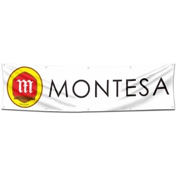 Motorcycles Garage Shop Decor Banner Works for Montesa Flag White 2x8 Feet