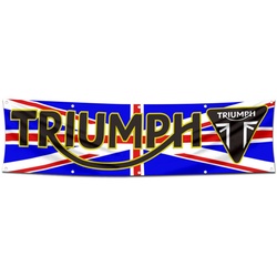 Motorcycles Garage Shop Decor Banner Works for Triumph Flag Blue 2x8 Feet