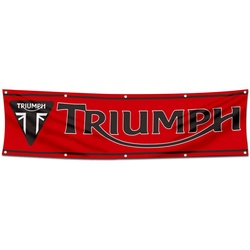 Motorcycles Garage Shop Decor Banner Works for Triumph Flag Red 2x8 Feet