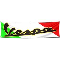 Motorcycles Garage Shop Decor Banner Works for Vespa Flag 2x8 Feet