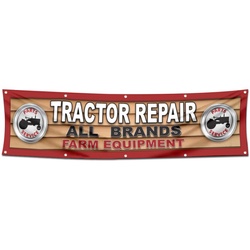 Tractor Repair All Brand Garage Shop Decor Banner Flag Red 2x8 Feet