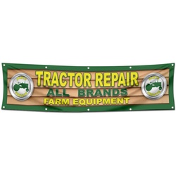 Tractor Repair All Brand Garage Shop Decor Banner Flag Yellow 2x8 Feet