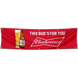 Budwiser This Buds For You Flag Banner 2x8 Feet