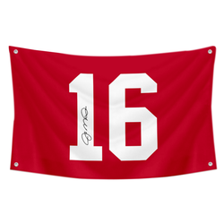 Joe Montana NO. 16 Flag Banner Red