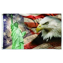We The People 1776 Patriot American Eagle Flag Banner