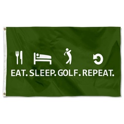 Eat. Sleep.Golf.Repeat Flag Banner