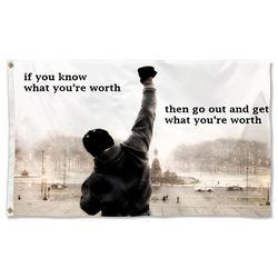 Rocky Balboa Quote Motivational Flag Banner