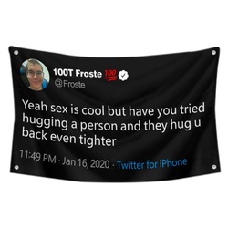 100T Froste Funny Twitter Flag Banner Black