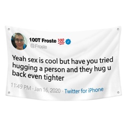 100T Froste Funny Twitter Flag Banner White