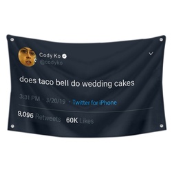 Codo Ko- does taco bell do wedding cakes Flag Twitter Banner Black