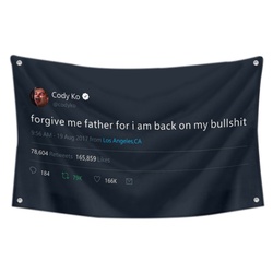 Cody Ko- Forgive me father for i am back on my bullshit Flag Twitter Banner Black