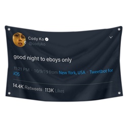 Cody Ko- good night to eboys only Flag Twitter Banner Black