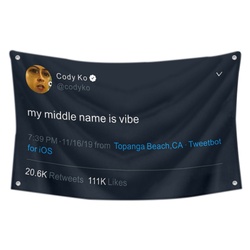 Cody Ko- my middle name is vibe Flag Twitter Banner Black