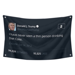 Donald. Trump I have never seen a thin person drinking Diet Coke Flag Twitter Banner Black