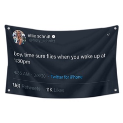 Ellit Schnitt - Boy, time sure flies when you wake up at 130pm Flag Twitter Banner Black