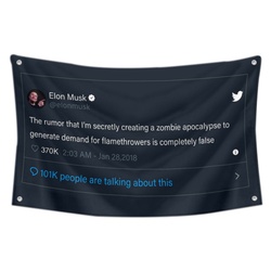 Elon musk Funny Twitter Flag Banner Black