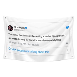 Elon musk Funny Twitter Flag Banner White