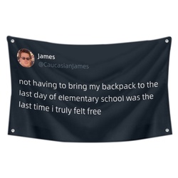 James Funny Twitter Flag Banner Black