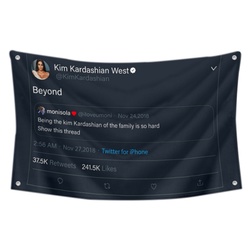 Kim kardashian west - Beyond Moisalo Funny twitter Flag Banner Black